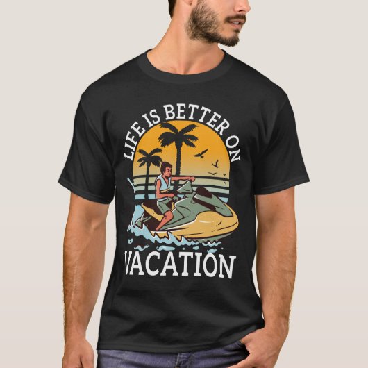 Het leven is beter op vakantie zomer strand vakant t-shirt (Voorkant)