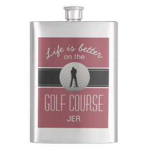 Het leven is beter Quote Golfen Monogram Crimson R Flacon