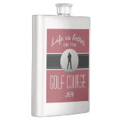 Het leven is beter Quote Golfen Monogram Crimson R Flacon (Rechts)