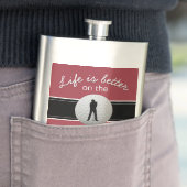 Het leven is beter Quote Golfen Monogram Crimson R Flacon (Voorbeeld)