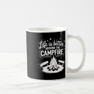 Het leven is beter rond het kampvuur - Camper Art Koffiemok