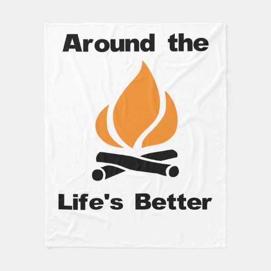 Het leven is beter rond het kampvuur fleece deken (Voorkant)