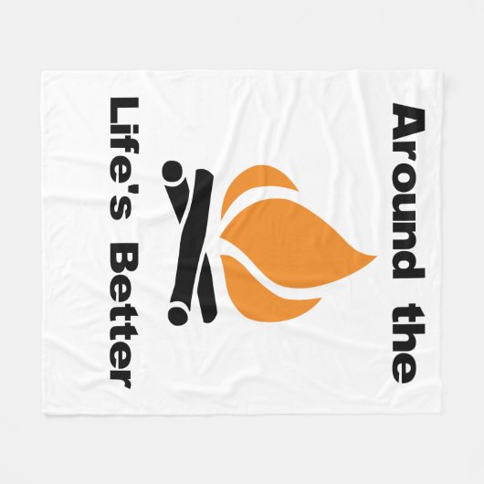 Het leven is beter rond het kampvuur fleece deken (Voorkant (Horizontaal))