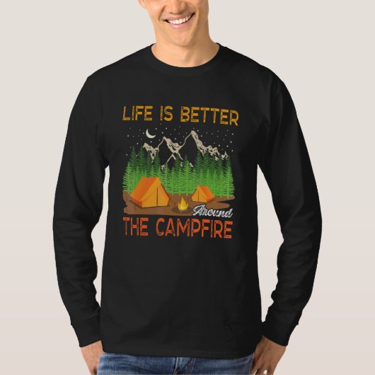 Het leven is beter rondom de kampeercampagne van d t-shirt (Voorkant)