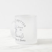 Het leven is beter rondom de theekkatten en boeken matglas koffiemok (Voorkant links)