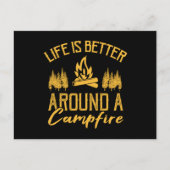 Het leven is beter rondom een kampvuur funny Campi Briefkaart (Voorkant)