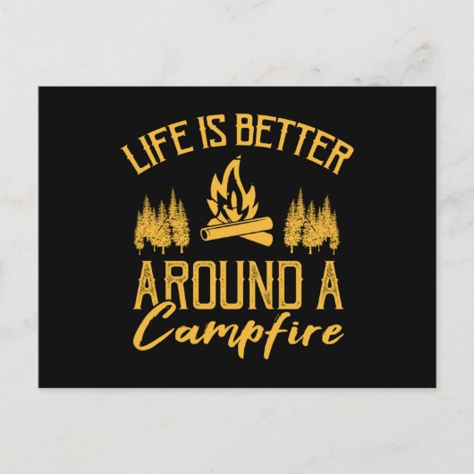 Het leven is beter rondom een kampvuur funny Campi Briefkaart (Voorkant)