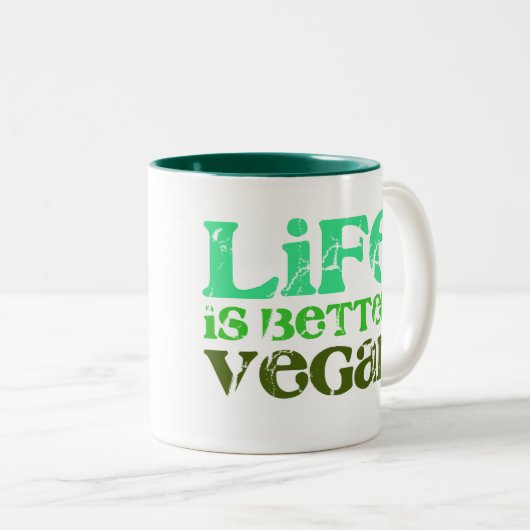 Het leven is beter tweekleurige koffiemok (Voorkant rechts)