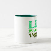 Het leven is beter tweekleurige koffiemok (Center)