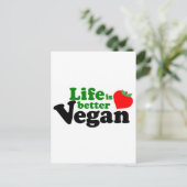 Het leven is beter Vegan Briefkaart (Staand voorkant)