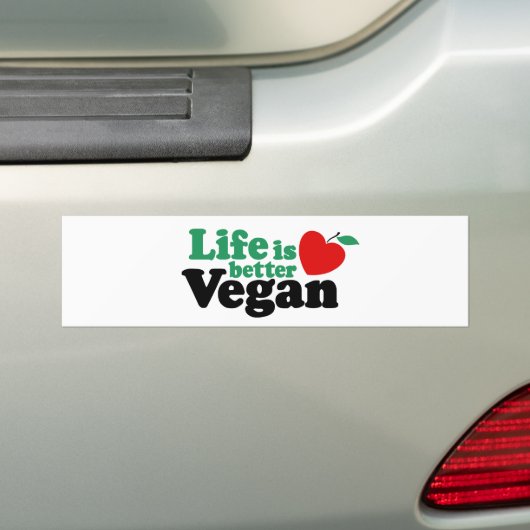 Het leven is beter Vegan Bumpersticker (Op auto)