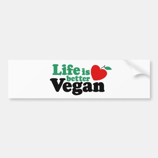 Het leven is beter Vegan Bumpersticker (Voorkant)