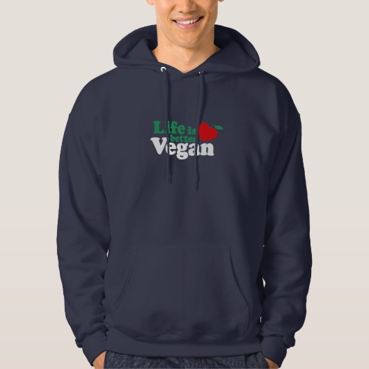 Het leven is beter Vegan Hoodie (Voorkant)