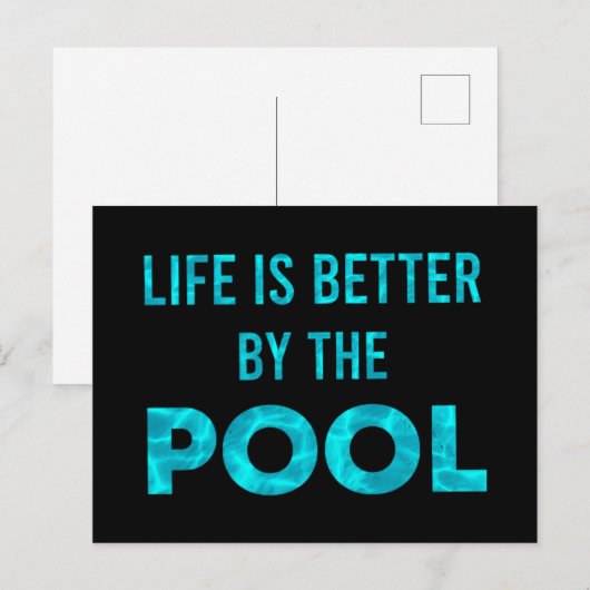 Het leven is beter voor de poolzwemzomer uitnodiging briefkaart (Voorkant / Achterkant)