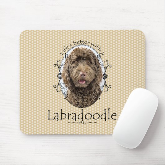 Het leven is beter voor Labradoedle Mousepad Muismat (Met muis)