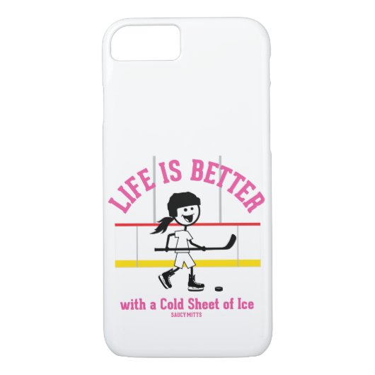 Het leven is beter voor meisjes Hockey Player roze Case-Mate iPhone Case (Achterkant)