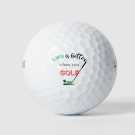 Het leven is beter wanneer u Golf, Club, Koel Golfballen