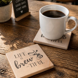 Het leven is Brew-tiful Coffee Lovers Stenen Onderzetter