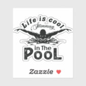 Het leven is cool in de pool sticker (Vel)
