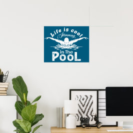 Het leven is cool in het zwembad Swim Lovers Poste Poster