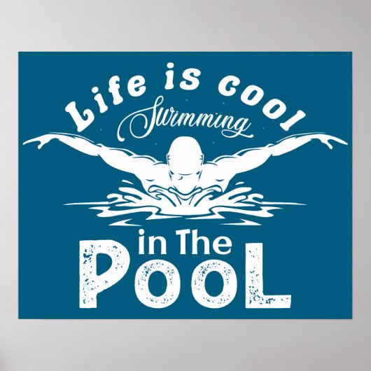 Het leven is cool in het zwembad Swim Lovers Poste Poster (Voorkant)