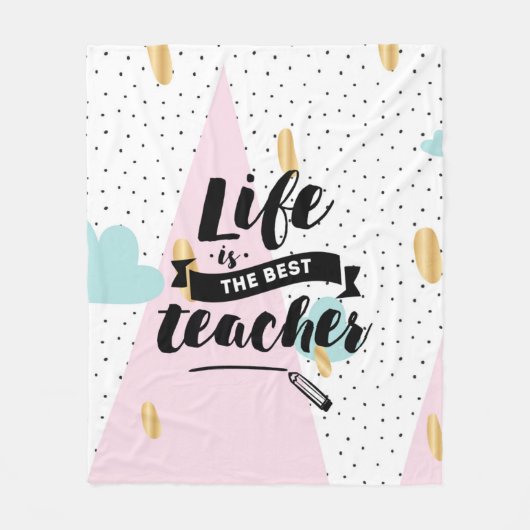 Het leven is de beste leraar fleece deken (Voorkant)
