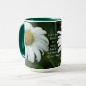 Het leven is de bloem-Daisy met Citaat Mok (Voorkant links)