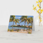 Het leven is de Grote Eilanden Beach Caribbean Bir Kaart (Gele Bloem)