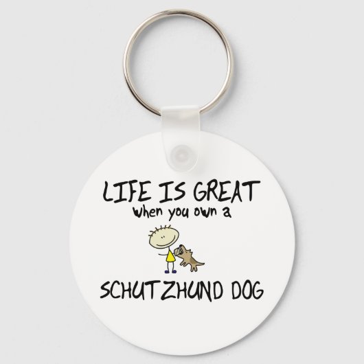 Het leven is de Grote Schutzhund Sleutelhanger (Voorkant)