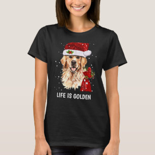 Het leven is de kerstfeestdag van Golden Retriever T-shirt