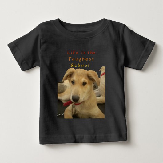 "Het leven is de moeilijkste school" Dog Art Print (Voorkant)