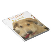 "Het leven is de moeilijkste school" Dog Art Print Notitieblok (Schuin)