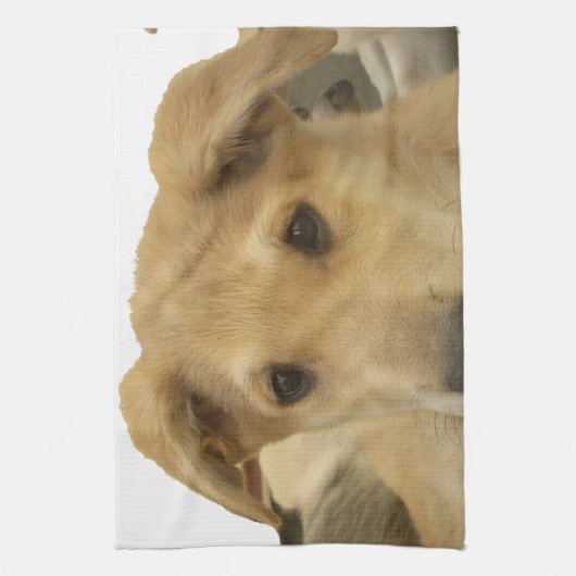 "Het leven is de moeilijkste school" Dog Art Print Theedoek (Verticaal)