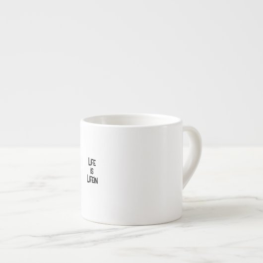 Het leven is de Mok van Lifein Expresso (Voorkant rechts)