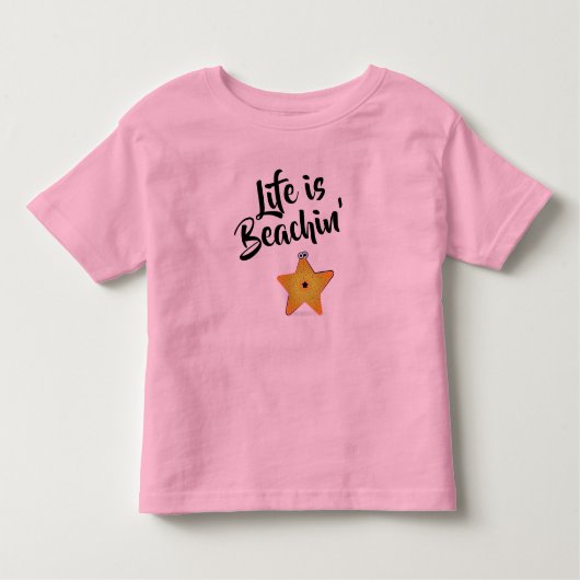 Het leven is de Starfish van Beachin Kinder Shirts (Voorkant)