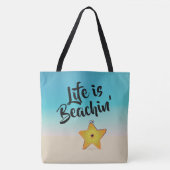 Het leven is de Starfish van Beachin Tote Bag (Voorkant)