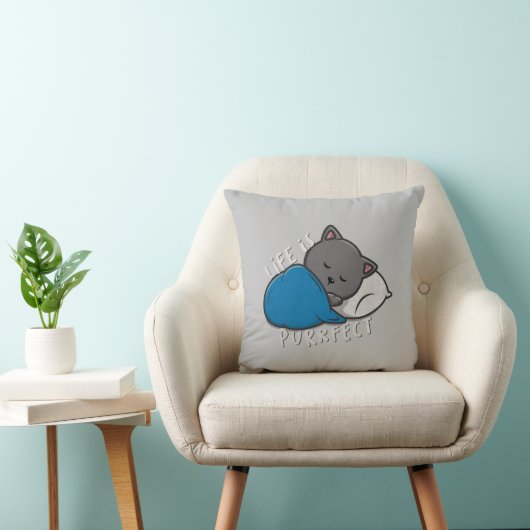 Het leven is doordringend - Slaapende kat Kussen (Stoel)