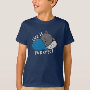 Het leven is doordringend - Slaapende kat T-shirt