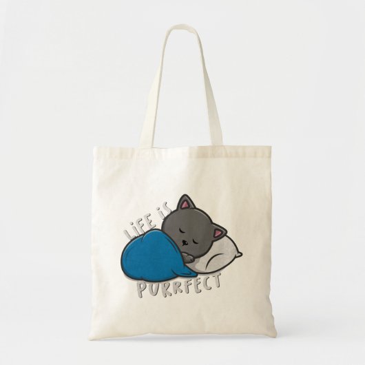 Het leven is doordringend - Slaapende kat Tote Bag (Voorkant)