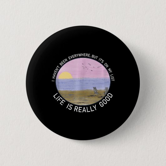 Het leven is echt goed zomervakantie grafisch ronde button 5,7 cm (Voorkant)