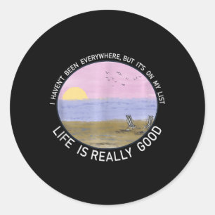 Het leven is echt goed zomervakantie grafisch ronde sticker