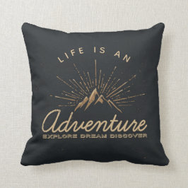 Het leven is een Adventure-gebergte met zonnestral Kussen