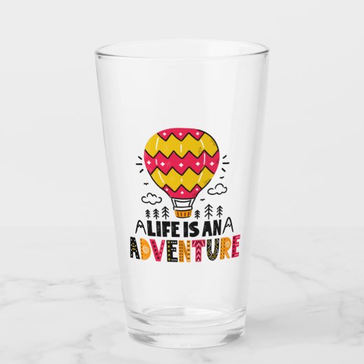 Het leven is een Adventure Glass Cup Glas (Voorkant)