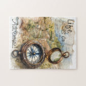 Het leven is een avonturenkompas puzzel (Horizontaal)