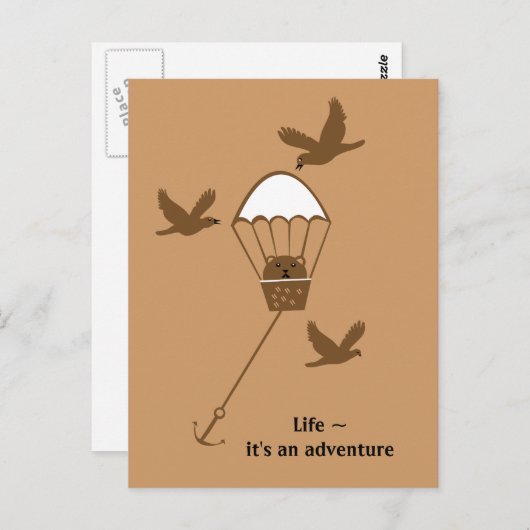 Het leven is een avontuur briefkaart (Voorkant / Achterkant)