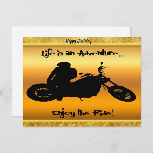 Het leven is een avontuur dat geniet van de rit briefkaart (Voorkant / Achterkant)