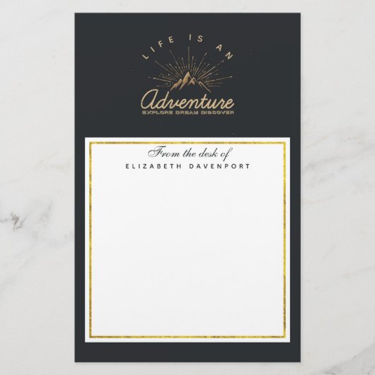 Het leven is een avontuur die de droom van het Ond Briefpapier (Voorkant)