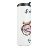 Het leven is een avontuur Geniet van de ride-bike Thermosbeker (Gedraaid links)