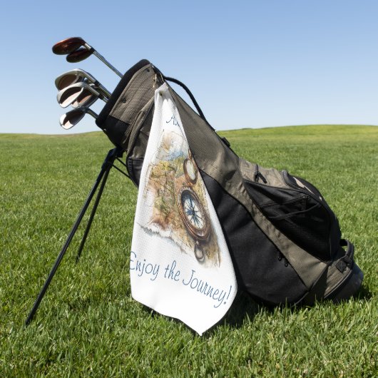 Het leven is een avontuur golfhanddoek (Groen)