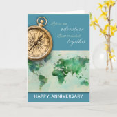 Het leven is een avontuur | Happy Jubileum Kaart (Gele Bloem)